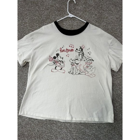 Disney Mickey Mouse and Friends Vintage Style Ringer T-Shirt Size XL - Picture 1 of 7